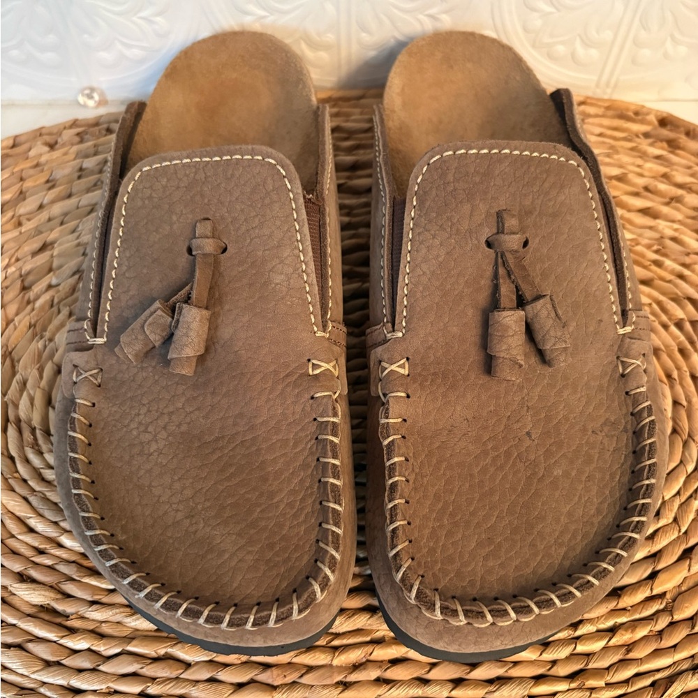Birkenstock Brown Leather Tassel Mules